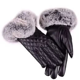 Donne inverno guanti in cuoio plushreen touch screen guanti di design di pelle di pecora per andare in bicicletta con guanti di punta di pecora isolati caldi
