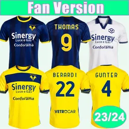23 24 Hellas Verona Mens Futbol Forması Thomas Berardi Hrustic Amione Gunter Faraoni Lazovic Evde 3. Futbol Gömlekleri Kısa Kollu