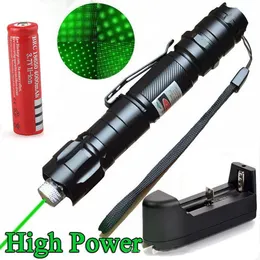 Laser Pointers 009 Green Pen 532nm Adjustable Focus &18650 Battery And Battery Charger EU US Plug With Bags Package