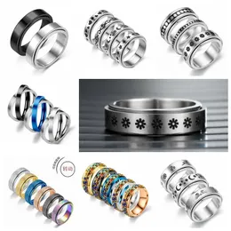 Wedding Rings Anxiety Ring Figet Spinner For Women Men Stainless Steel Rotate Freely Spinning Anti Stress Accessories Jewelry Gifts 231101