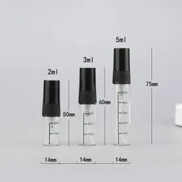 With Measurement Mini Glass Sprayer Bottles 2ml 3ml 5ml with Clear Black Pump Cap For Perfume Cosmetics