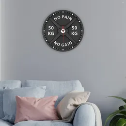 Wall Clocks 3D Clock Stylish Non Ticking Modern 30cm Mute Ornament Decorative For Gym Fitness Workout Weight Lifting Bodybuilding