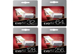 Yeni EVO PLUS 256GB 128GB 64GB 32GB Hafıza Kartı UHSI U3 Trans Flash TF Kartı Adaptör Perakende Paketi2845873