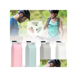 Стаканы Sile Складная бутылка для воды Чашка для молока Большой емкости Бутылки для спортивных напитков с крышкой Открытый яркий цвет Wy214 Zwl Jj 9.21 Drop Dhhfq