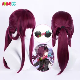 Honkai Star Rail Kafaka Wig Anime Game Rose Purple Heat Resistant Synthetic Cosplay Wigs Simulated Scalp Cosplay
