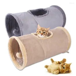 Cat Toys Collaptible Tunnel Suede Tyg Tyg Valp Spela Chase Hide Tube inomhus för spelutövande som gömmer träningspet