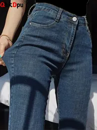 Kvinnors jeans koreanska hög midja mager blyerts stor storlek 9xl casual wasit denim byxor strecth woman vaqueros sexiga leggings byxor 231101