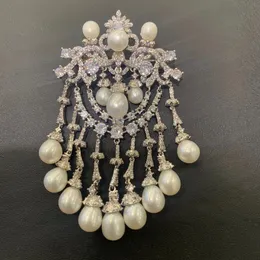 Broches broches accessoires vintage perle d'eau douce broche blanche FPPJ vente en gros 231101