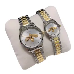 Moda arı çift izle 38 MM 28 MM kadın erkek saatler montre de luxe tasarımcı kuvars kol saatleri kedi yüz kadın saat bayan kol saati