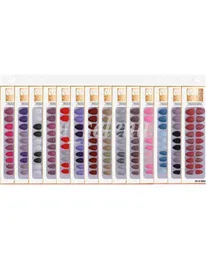 False Nails 24pcs Box Full Cover Fake Nail Press On Matte Glitter Akryl Frosted Ballerina for Women2175976