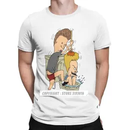 BEAVIS BUTTHEAD 화장실 재미 티셔츠 미용 남성 만화 록 코믹 펑크 금속 재미있는 크리스마스 티 T 셔츠 HOMME 2106292289