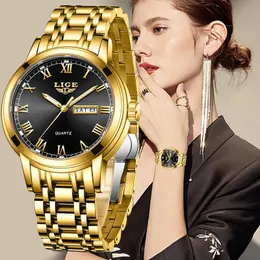 여성 시계 Lige Fashion Waterproof Watch Women 창조적 인 팔찌 최고의 브랜드 럭셔리 스포츠 크로노 그래프 Feminino 231101