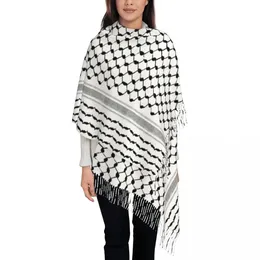 Lenços palestinos Hatta Kufiya Folk xales Enrole inverno grande lenço macio Palestina Pashmina Tassel 231101