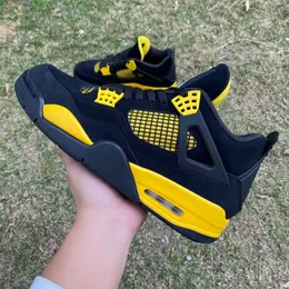 Top Jumpman 4 Thunder Men Basketball Shoes 4s Black Tour Yellow Outdoor Sneakers Sports Sneaker Dh6927-017 Size Us7-13