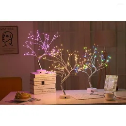 Ночные светильники Gypsophila светодиоды Light Pearl Bonsai Table PC Touch Tree Tree Home Party Wedding Indoor Рождественский украшение