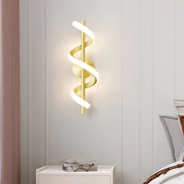 Duvar lambaları Başlık lambası Yaratıcı Spiral Yatak Odası Sconce Led Salon TV Arka Plan Ev Dekorasyon Kapalı Aydınlatma