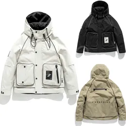 Vinterjacka kvinnor huva mens puffer jacka chaude varm vadderad chaqueta overalls fickskörda jacka