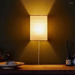 Lampada da parete Artigianato nordico Carta Camera da letto Comodino Cucina Soggiorno Corridoio Balcone Decorazione della casa Lampade a led