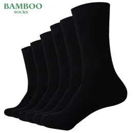 Men's Socks MatchUp Men Bamboo Black Breathable Business Dress 6 PairsLot 231101