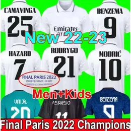QQQ8 Finały Camiseta de futbol Benzema piłka nożna Mbappe 22 23 koszulka piłkarska Camavinga Asensio Zestaw dla dzieci 2022 2023 mundury vini jr