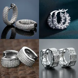 20 Styles Hoop Earring AAAAA Zircon White Gold Filled Jewelry Party Wedding Earrings for Women Bridal Promise Birthday Jewelry