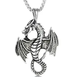 Dragon Pendant Necklaces Women Mens Stainless Steel Fashion hip hop punk Jewelry for Neck Gifts for Male Accessory Wholesale