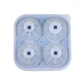 Baking Moulds Ice Ball Mold Non-stick Hockey Football/Basketball 4 Holes Making Mould Box