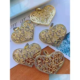 Collane con ciondolo Collane con ciondolo Zirconi cubici Amore Micro Pave Cz Collana con cuore zircone per le donne Creazione di gioielli Trovare Dhgarden Dheeb