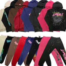 スパイダーフーディーズデザイナーメンズプルオーバーレッドSP5DER YOUNG THUG 555555 ANGEL HOODIES MENレディースフーディー刺繍スパイダーウェブロゴスウェットシャツジョガーズトラックスーツ