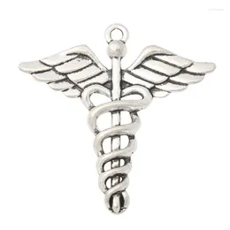 Encantos 10pcs Moda Liga Símbolo Caduceus Religioso 40mm AAC483