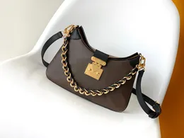 10A M 46659Qualidade Designers Médio Andiamo Tote Bags Womens Real Leather Weave Handle Bolsa Lambskin Preto Bolsa Crossbody Ombro Strap Bag
