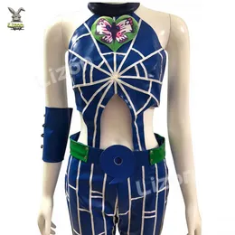 애니메이션 조조의 기괴한 모험 석재 바다 jolyne cujoh kujo cosplay 의상 가발 의류 맞춤형 코스프레