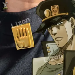 kujo jotaro cosplay 애니메이션 조조의 기괴한 모험 의상 의상 입체 소품 금 배지 3D 프린팅 모자 장식 코스프레