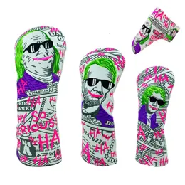 Outros produtos de golfe Clown President Golf Club # 1 # 3 # 5 Wood Headcovers Driver Fairway Woods Capa PU Couro de alta qualidade Putter Head Covers 231101