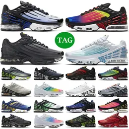 Box Men Women Running Shoes TN Plus 3 Black Red Blue Incercent Crater Crimson Red Deep Royal Ghost Green Hyper Vioper Light Bone Yellow Trainers Sneak