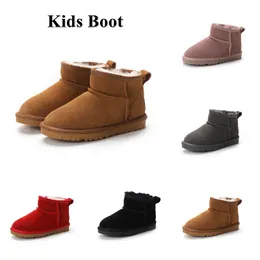 Designer Kids Warm Bow Boots Children Classic Mini Half Snow Boot Winter Full fur Fluffy furry Satin Ankle Preschool PS Enfant Child Toddler Girl Tod Booties bowknot