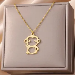 Pendant Necklaces Stainless Steel Monkey For Women Men Gold Color Animal Necklace Jewelry Female Male Neck Chain