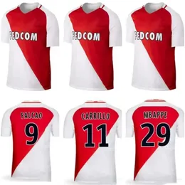 Qqq8 16 17 come Monaco Soccer Jerseys Home Mbappe Falcao Bernando Carrillo Germain Fabinho League Champion Maillot De Foot for Men