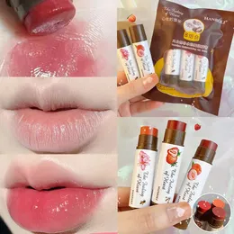 Batom à prova d'água fruta bálsamo labial pêssego chá cor natural linhas hidratantes duradouras mudando gelatina cuidados volumosos 231102