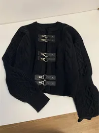 Maglieria da donna Donna Cardigan gotico nero Maglione lavorato a maglia Harajuku Coreano anni '90 Y2k Maglioni a maniche lunghe Abiti vintage Emo anni 2000