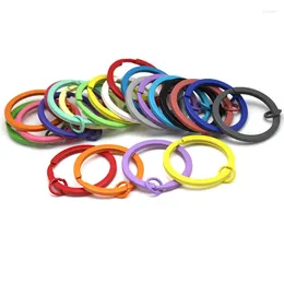Keychains 10-20Pcs/Pack 30mm Round Metal Colorful Key Chains Ring Split Accessories For Bag Car Keychain Jewelry Making Wholesale