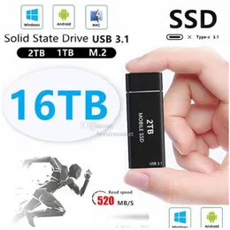 Zewnętrzne dyski twarde szybkie type C SSD USB3.1 4TB 8TB 16TB interfejs przenośny napęd stały stały 2TB 1TB 500 GB USB 3.1 Mini Mobil DH0JA