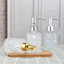 Bath Accessory Set Transparent Glass Detergent Bottle Bathroom Supplies Hand Sanitizer Nordic Pressure Decoration