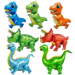Palloncini di dinosauro 3D di Capodanno Drago verde in piedi Decorazioni per feste di compleanno Forniture per bambini Giocattoli per baby shower Air Globos