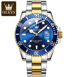 Armbandsur Olevs Blue Water Ghost Mens Watches Rostfritt stål Toppmärke lyxkvarts med Watch for Men Relogio Masculino för man 231101