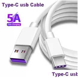 Handykabel 5A SuperCharg USB-C 1M 3Ft 2M 6Ft Schnellladung Typ C Ladegerät für Galaxy S20 S10 Note 20 Datenadapter Drop Delive Dhubs