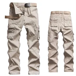 Tactical Pants Men Cotton Plus Size Casual Joggers Four Seasons Washed Cargo Pants Men Overall Outdoors Straight Trousers239O