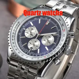 Hot Designer Luxury Men's Watch Quartz Vintage Three-eye Dial Chronograph Watches Classic Men Watches