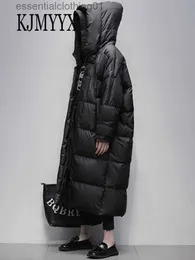 Damskie w dół parkas kjmyyx w rozmiarze zima w rozmiarze w rozmiarze oversize ciepła kaczka w dół płaszcz fe x długość ciepłej kurtki w stylu z kapturem grube parkas s-7xl l231102