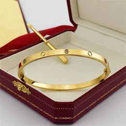 nuovo amore Classico C Bracciale con motivo a vite Bracciale in acciaio al titanio con diamanti per uomo e donna Bracciali di lusso designer regalo gioielli per feste di nozze